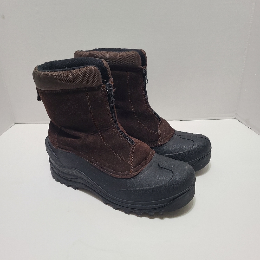 Itasca‎ Men's Brown and Black Zip Up Winter Boots Size 8